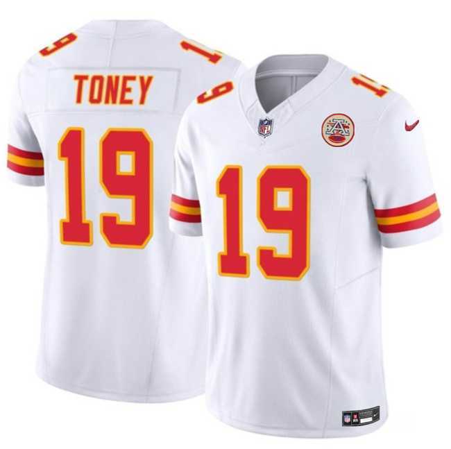 Men & Women & Youth Kansas City Chiefs #19 Kadarius Toney White 2023 F.U.S.E. Vapor Untouchable Limited Football Stitched Jersey->kansas city chiefs->NFL Jersey